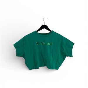 Karl Lagerfeld Vibrant Green Kids T-Shirt cropped